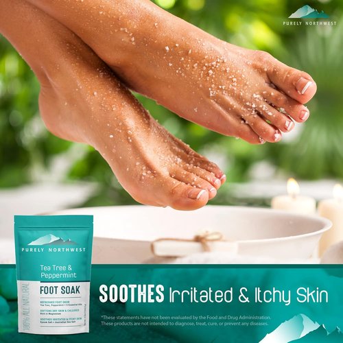 Purely Northwest Foot Soak - Tea Tree, Peppermint & MSM for Athlete's Foot Relief | 1 Pound
