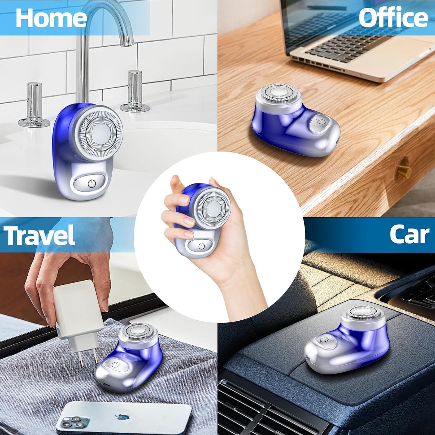 Skiennix Mini Electric Shaver - Portable Rechargeable Waterproof Razor for Men & Women | Travel-Friendly Design