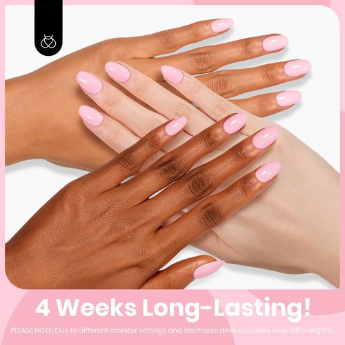 Beetles Pink Gel Polish - Fairy Floss 15ML/0.51Fl Oz, Pastel Light Pink Gel Nail Polish, Soak Off UV LED Lamp Nail Art, Long-Lasting Manicure Salon DIY Home Spring Nails - Gifts for Her