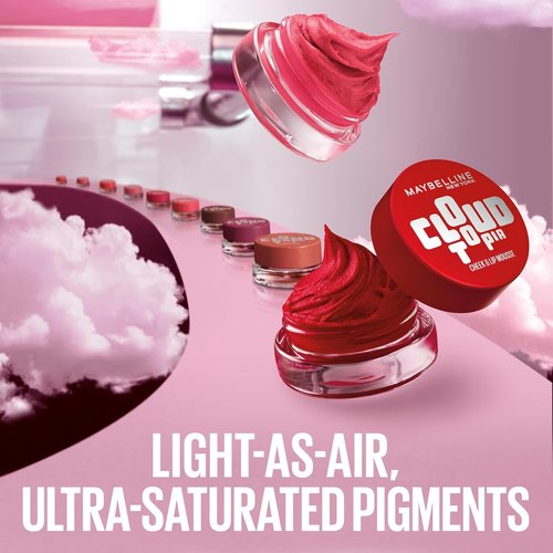 Maybelline Cloudtopia Blush - Ultra-Vivid Cheek & Lip Mousse in Pink Daydream | Long-Lasting 14HR Color