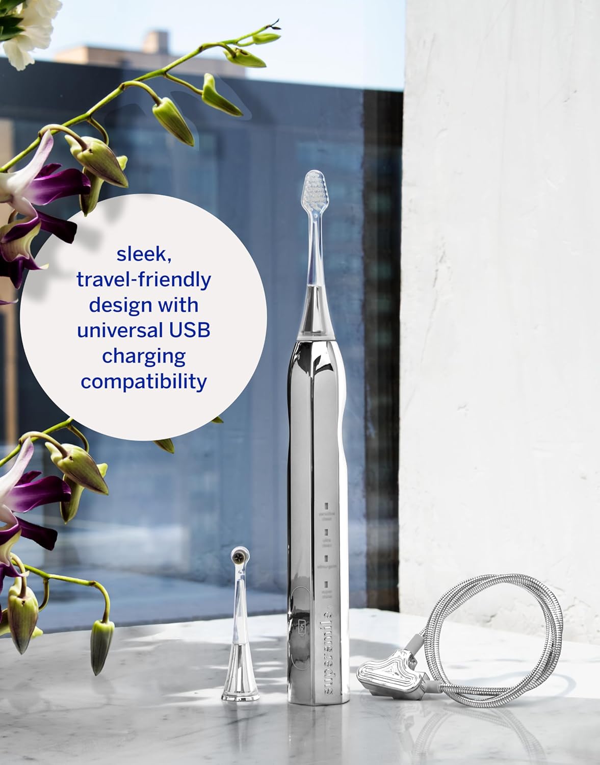 Supersmile Zina45™ Sonic Pulse Toothbrush - Angled Polishing Head for Advanced Cleaning | Whiter Teeth & Healthier Gums