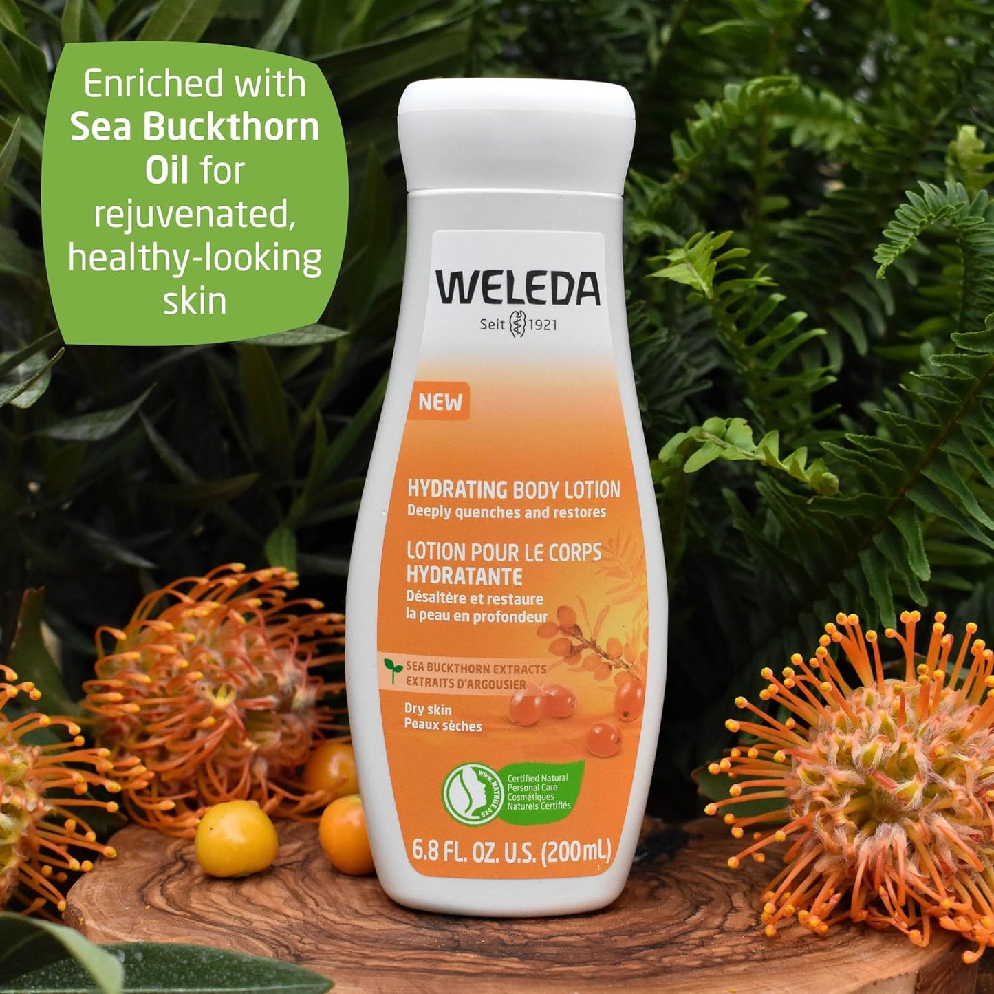 Weleda Hydrating Sea Buckthorn Body Lotion - Nourishing Formula, 6.8 Fl Oz