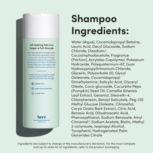hers Triple Threat Shampoo, Conditioner, and 2% Minoxidil Set - Biotin, Saw Palmetto, & Pumpkin Seed Oil - Supports Hair Regrowth for Women - Color-Safe & Paraben-Free - Napa Rose Scent - 3 Count