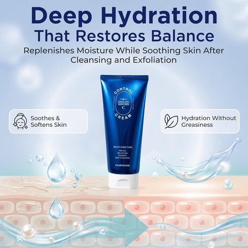 CHARMZONE Control Cream - Exfoliating Face & Body Massage Cream for Sebum & Dead Skin Removal | Hydrating Moisturizer (150ml / 5.07 fl oz)
