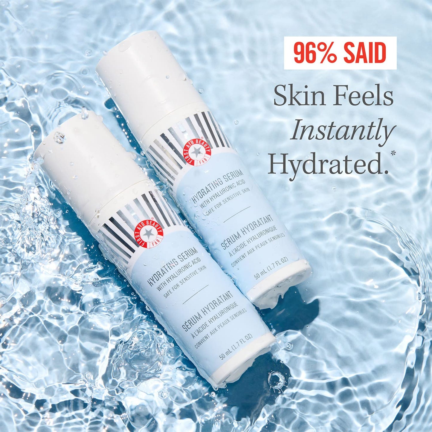 First Aid Beauty - Hydrating Serum with Hyaluronic Acid & Squalane | 24-Hour Moisture for Sensitive Skin, 1.7 oz