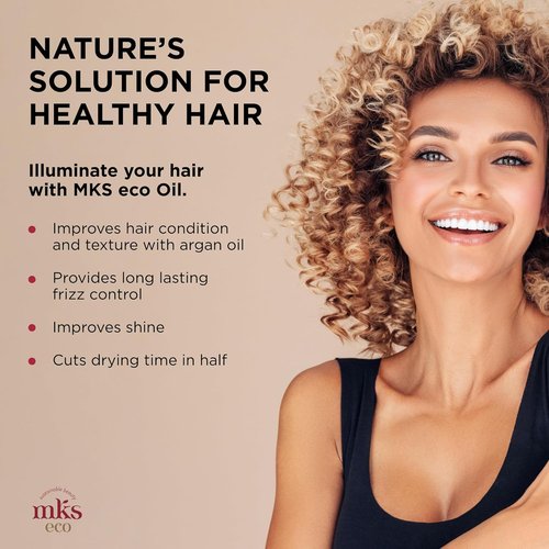 MKS Eco Oil - Hair Styling Elixir with Moroccan Argan & Hemp Seed Oil - Nourish & Control Frizz | Vegan & Cruelty-Free