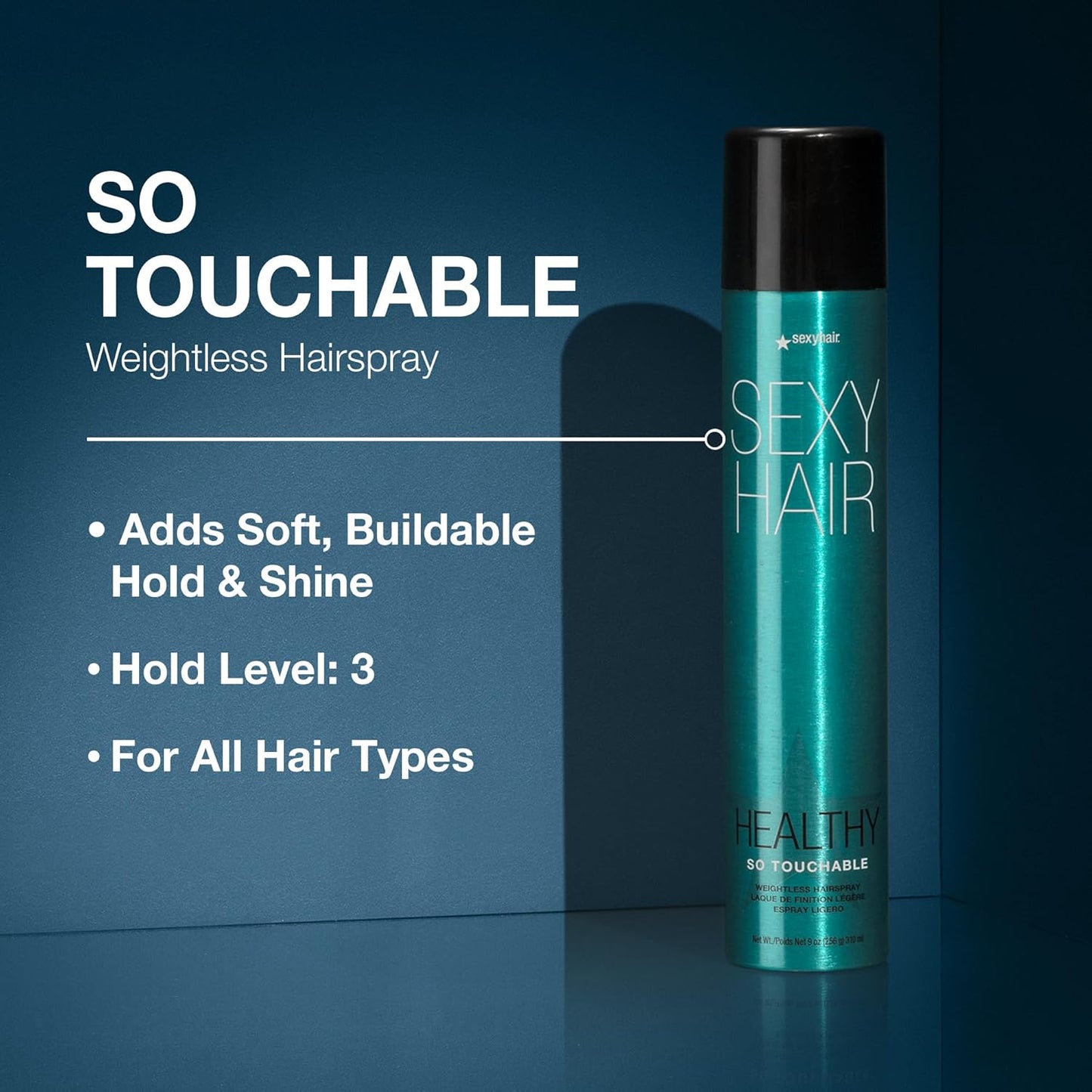 SexyHair Healthy So Touchable Hairspray - Weightless Light Hold & Shine for All Hair Types