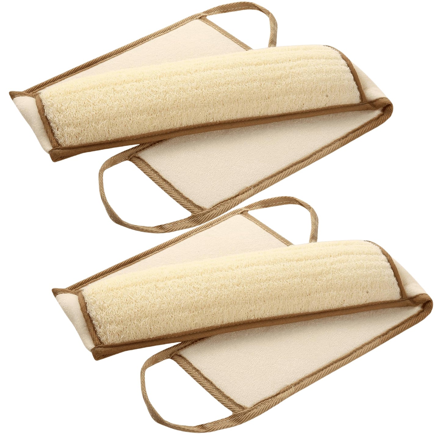 Exfoliating Natural Loofah Sponge Back Scrubber for Shower, Exfoliating Sponge for Shower, Bath Shower Scrubber for Men and Women, Luffa Scrubber to Clean Your Back Deeply Relax Your Body (2 Pack)