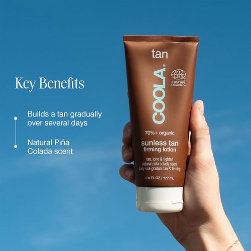 COOLA Organic Self Tanner Lotion - Firming Anti-Aging Formula, Vegan & Non-GMO, Piña Colada, 6 Fl Oz