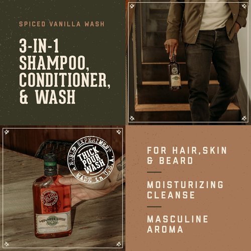 18.21 Man Made 3-in-1 Body Wash | Shampoo & Conditioner for Men | Strengthens & Moisturizes | 18oz