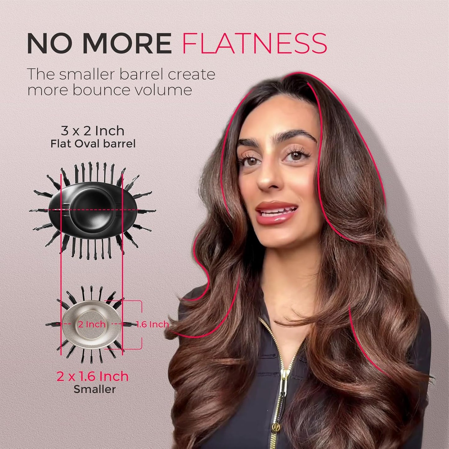 TYMO 2.0 Hair Blow Dryer Brush - One-Step Volumizer with 2-Inch Oval Barrel, Lightweight & Fast Drying, Gold