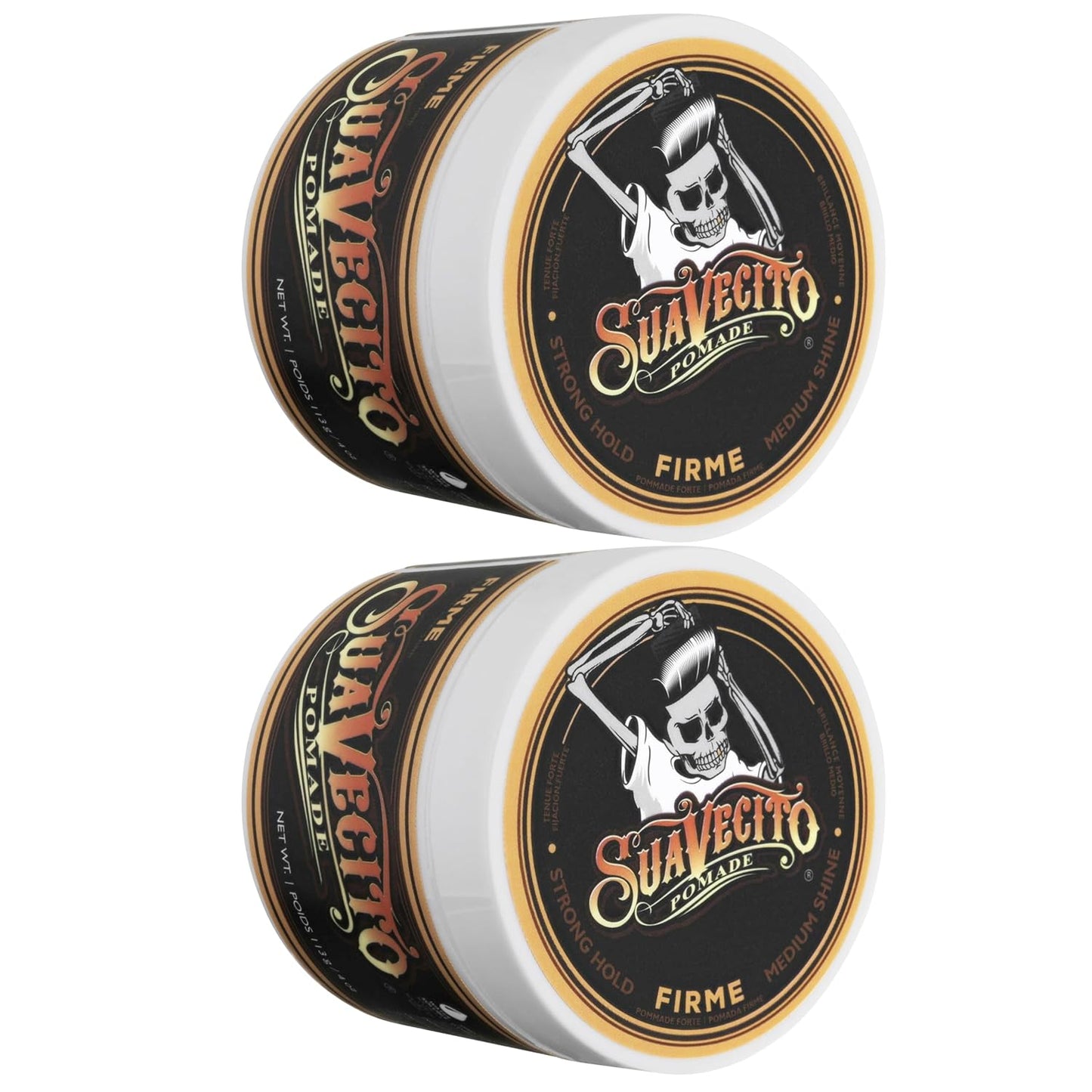 Suavecito Pomade Firme | Strong Hold Hair Pomade for Men - 4 oz, 2 Pack - Medium Shine, Easy to Wash Out