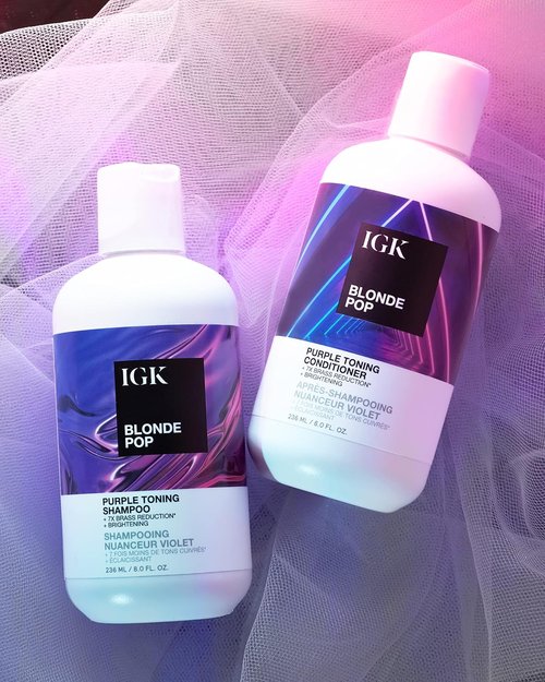 IGK BLONDE POP Purple Toning Shampoo - Brighten & Neutralize Brass | Vegan & Cruelty-Free