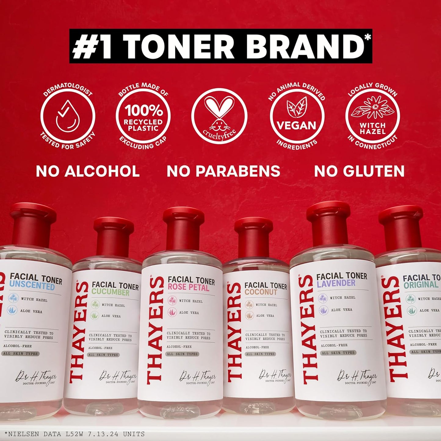 THAYERS Rose Petal Witch Hazel Facial Toner - Alcohol-Free, Soothing & Hydrating for All Skin Types | 12oz