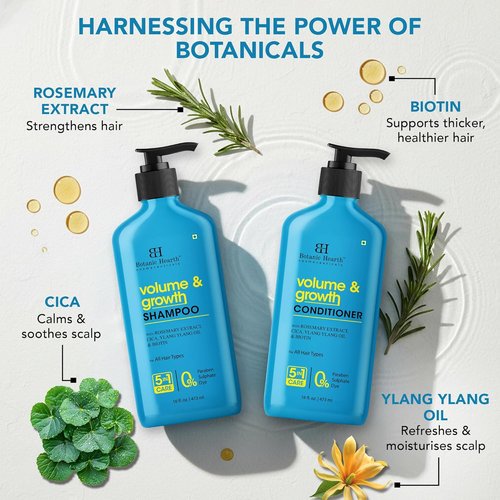 Botanic Hearth Volume & Growth Shampoo and Conditioner Set - Biotin & Rosemary, 16 fl oz Each | Sulfate & Paraben Free