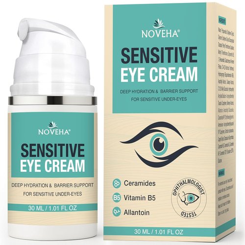 NOVEHA Hydrating Eye Cream - Vegan Ceramide Moisturizer for Sensitive Skin | Anti-Aging & Fragrance-Free, 30 ml