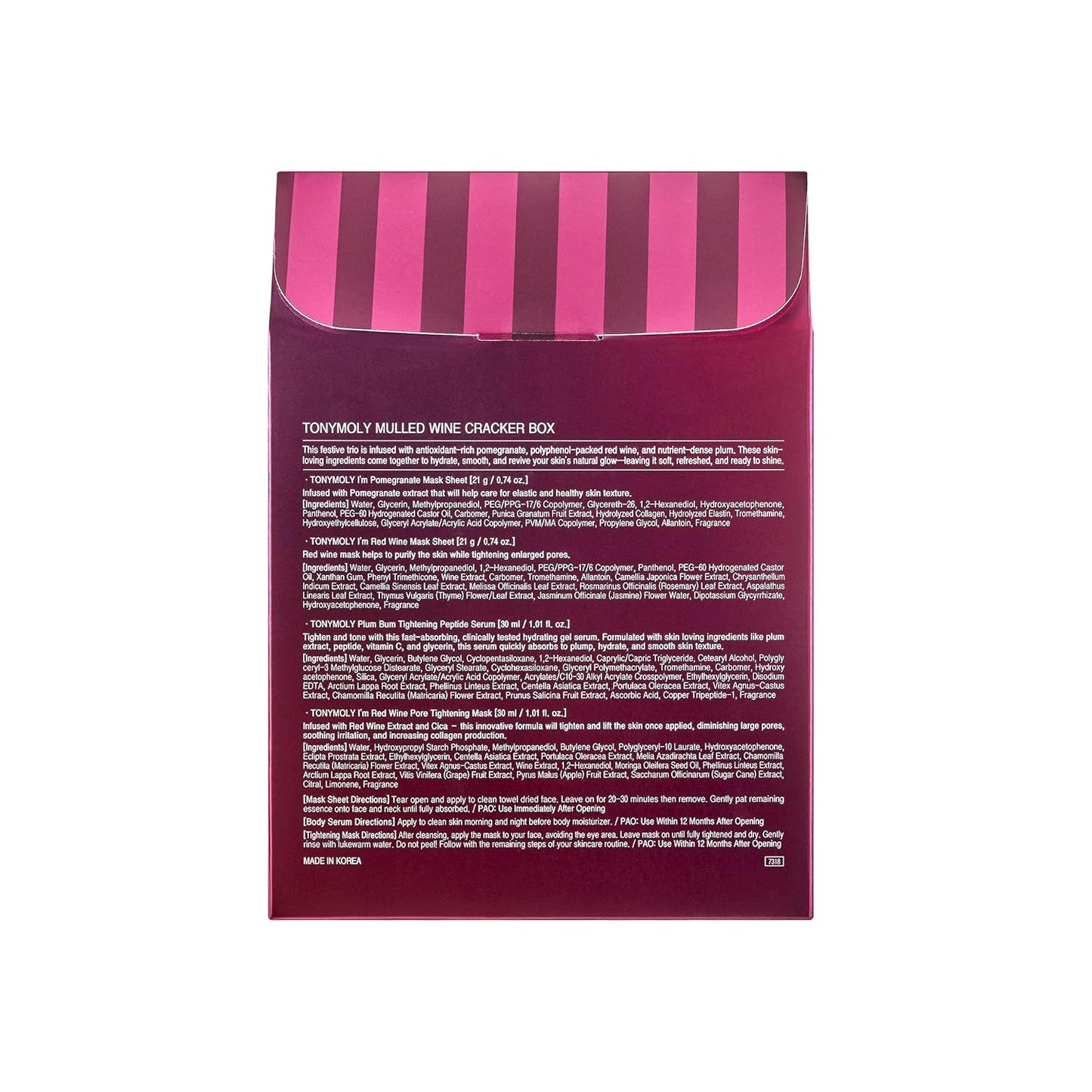 TONYMOLY Mulled Wine Mask & Body Serum Set – Holiday Skincare Gift, Secret Santa Gift, or White Elephant Exchange Idea, 4-Piece Hydrating & Pore Refining Set