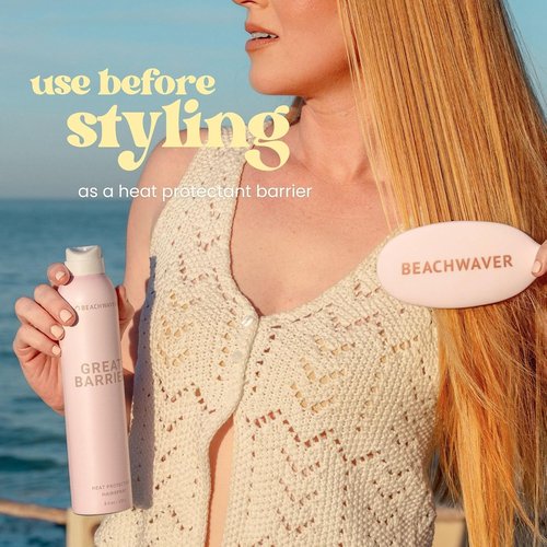 Beachwaver Co. Great Barrier Heat Protectant Hair Spray - Multi-Purpose Styling Treatment for Frizz-Free, Flexible Hold