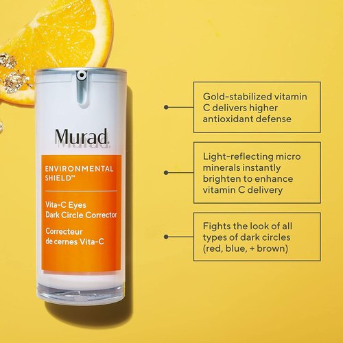 Murad Vita-C Eyes Dark Circle Corrector - Brightening Eye Serum with Gold-Stabilized Vitamin C & Cucumber - 0.5 Fl Oz