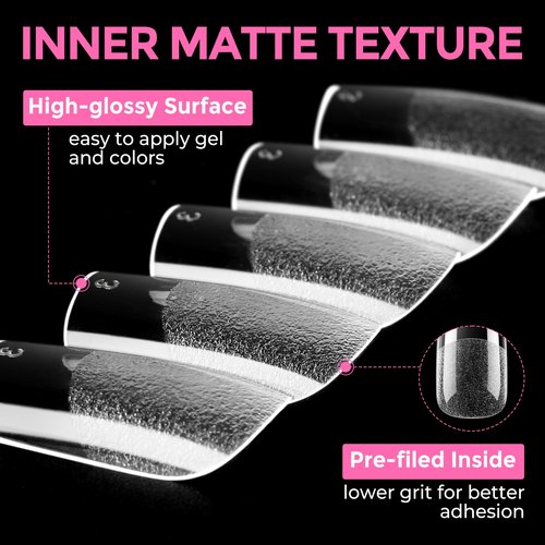 UNA GELLA Short Square Gel Nail Tips 216pcs Short Square Press on Nails Pre-Shape Fake Nails for Full Cover Acrylic Nails False Nails for Nail Extension Home DIY Nail Salon 12 Sizes Gelly Tips