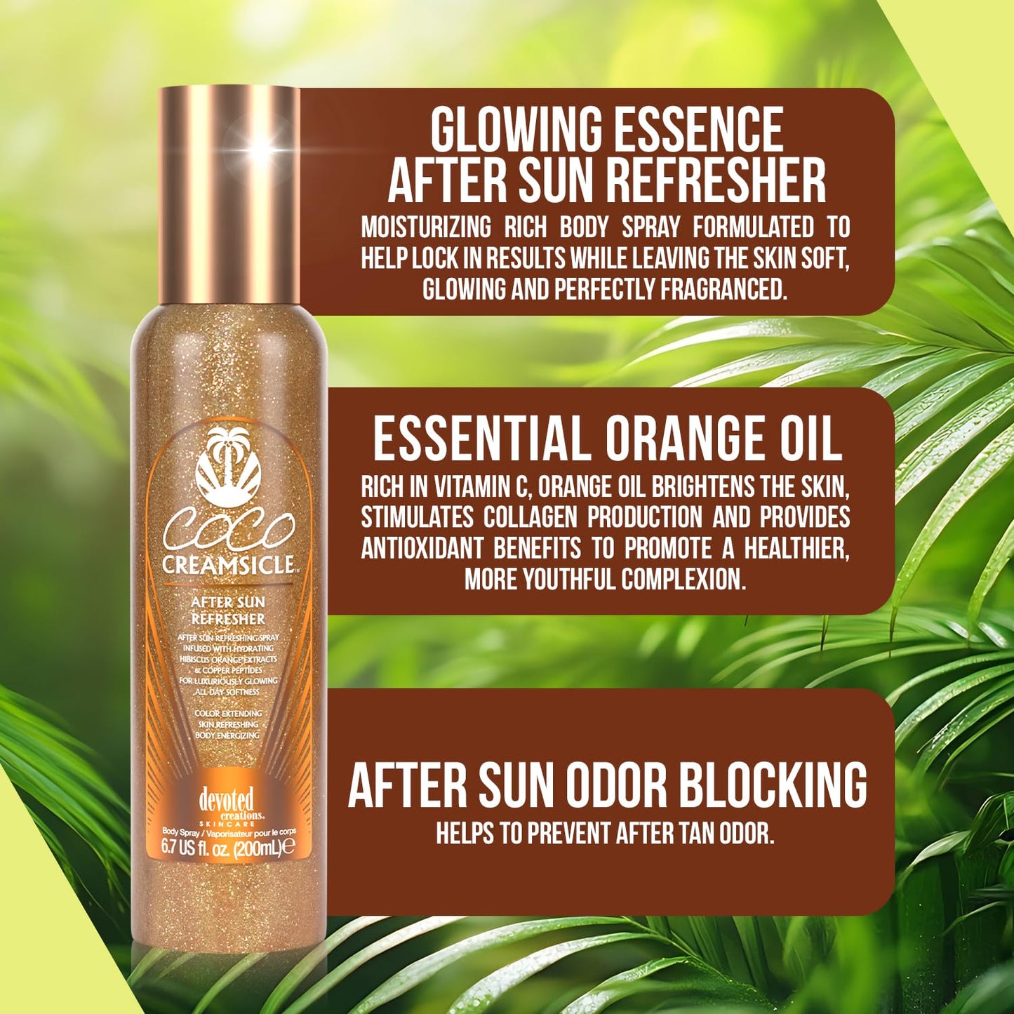 Devoted Creations Coco Creamsicle After Sun Refresher - Color Extending, Skin Refreshing, Body Energizing Body Spray