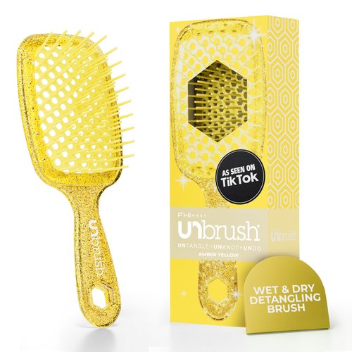 FHI Heat UNbrush Detangling Brush for Pain-Free Brushing on All Wet or Dry Hair Types — Durable DuoFlex Anti-Static Bristles, Lightweight Handle, Vented Hair Brush