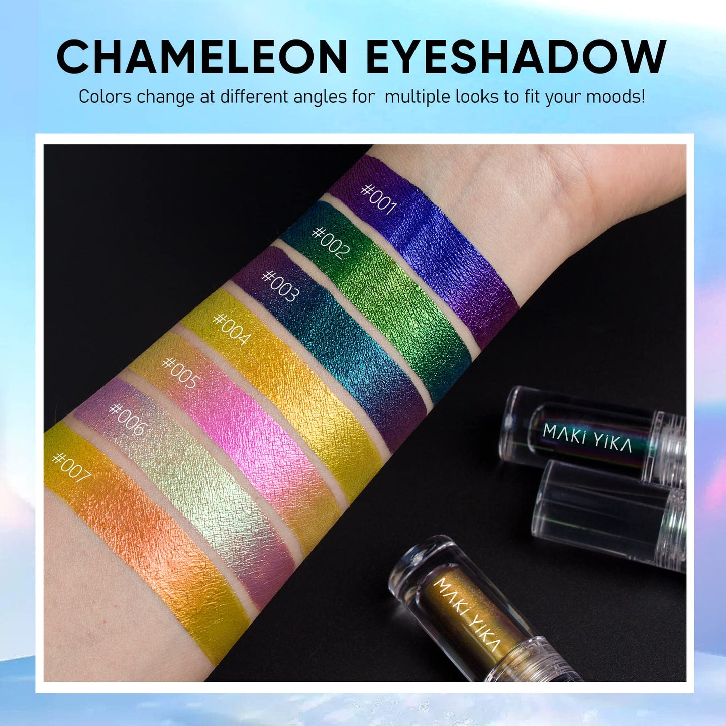 MAKI YIKA Liquid Eyeshadow Chameleon Metallic Eyeshadow Color Shifting Highly Pigmented Long Lasting With No Creasing Multichrome Eye Topper Glitters (#4 Sunrise)