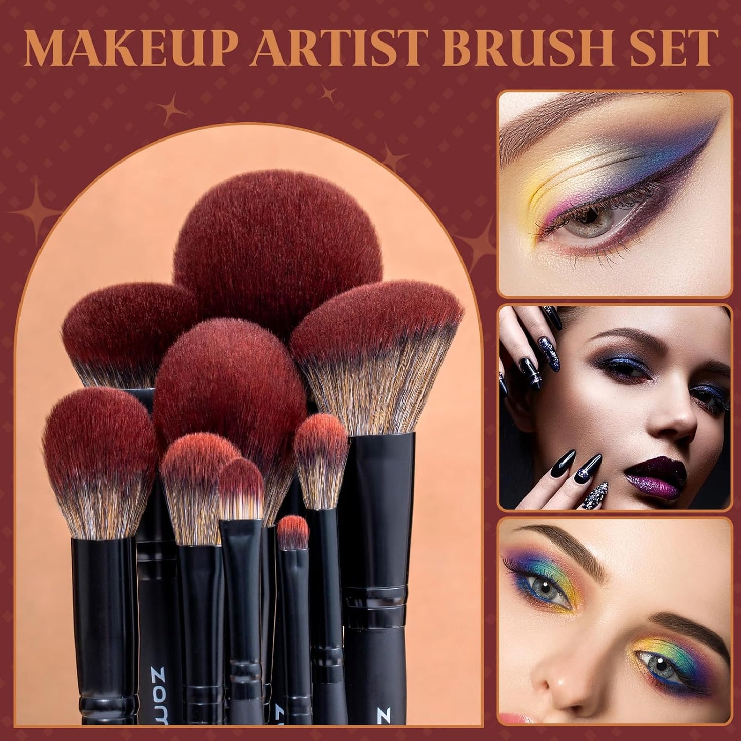 ZAMEL 26-Piece Premium Black Makeup Brush Set - Ultra Soft Brushes with Travel Bag for Flawless Application