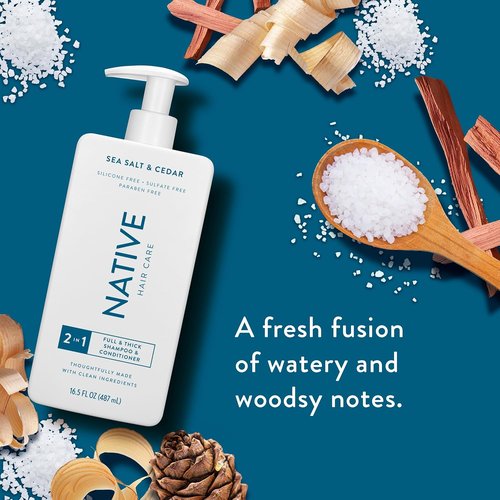 Native Sea Salt & Cedar 2-in-1 Shampoo & Conditioner Set | Nourishing Formula, 16.5 fl oz