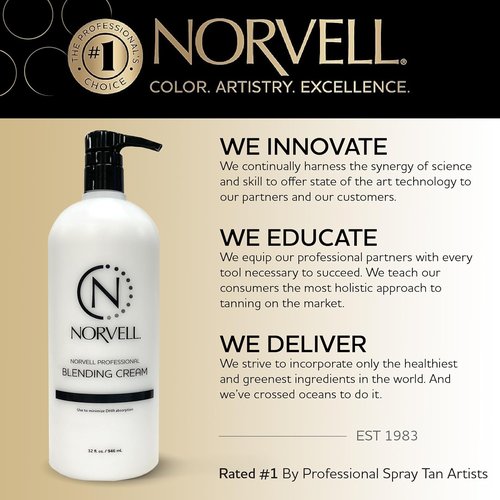 Norvell Pro Blending DHA Barrier Cream - 32 fl oz | Professional Pre-Tan Skin Protectant for Even, Natural Color