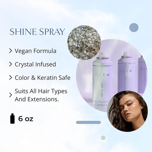 AIIR Shine Spray - Smoothing Gloss Spray for Sleek, Frizz-Free Hair | 6 oz, Humidity Protection