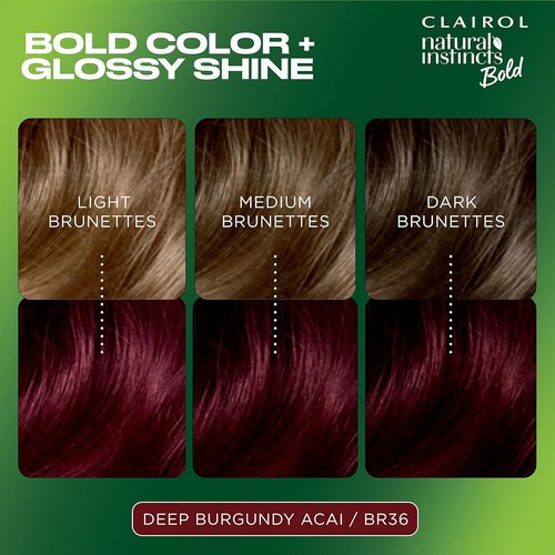 Clairol Natural Instincts Bold Hair Dye - BR36 Deep Burgundy Acai Color | 1 Pack
