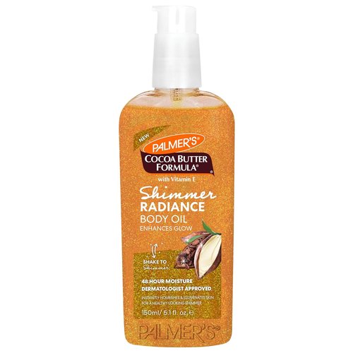 Palmer's Cocoa Butter Formula Shimmer Body Oil - Radiant Glow with Vitamin E, 5.1 Fl Oz | Hydrating & Enhances Dark Tones