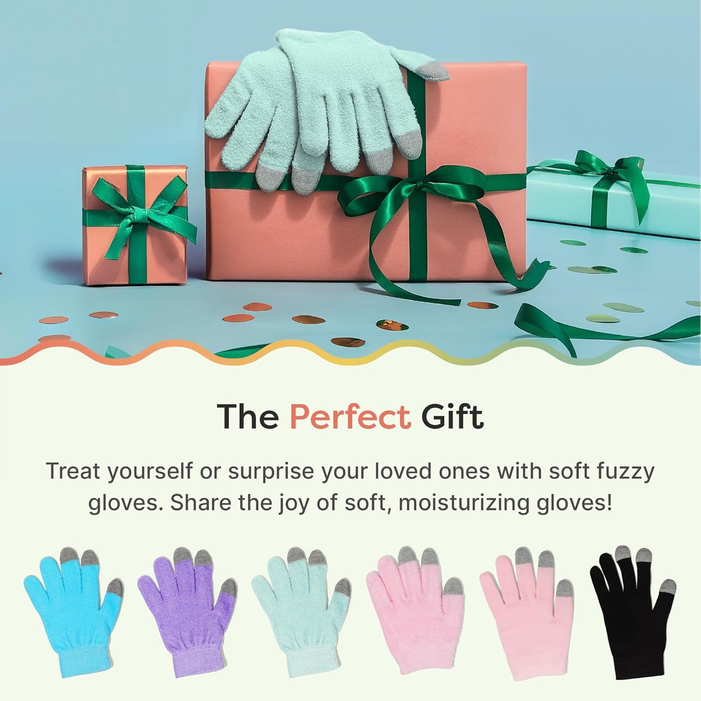 ZenToes Moisturizing Gloves - Gel-Infused Overnight Hand Treatment with Jojoba & Vitamin E | Fuzzy Mint Green
