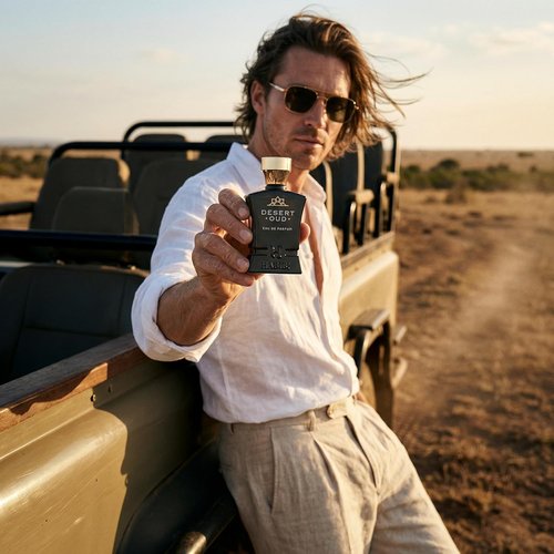 H HABIBI Desert Oud Perfume for Men - 2.5 oz Long-Lasting Arabian Cologne | Bold Floral Woody Luxury Fragrance