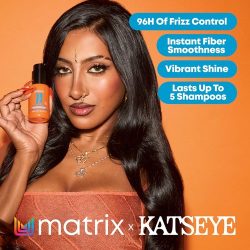 Matrix Mega Sleek 96H Anti-Frizz Serum - Humidity Resistant Heat Protection for All Hair Types