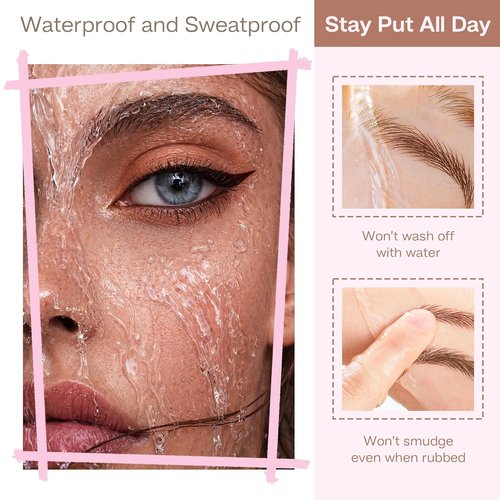 CALAILIS Eyebrow Pencil - 2-in-1 Microblading & Eyeliner with Waterproof Formula | Dark Brown