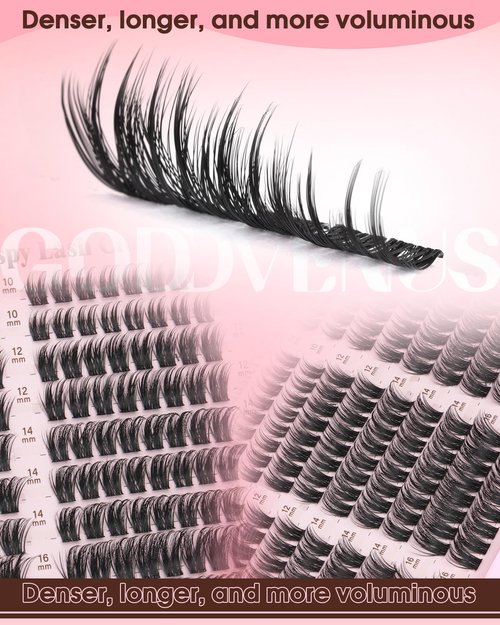 Goddvenus Wispy Manga Lash Clusters Natural Eyelash Clusters Fairy Cluster Eyelash Extensions Anime Individual Lashes C Curl Lash Extension Waterproof DIY Eye Lashes Cluster