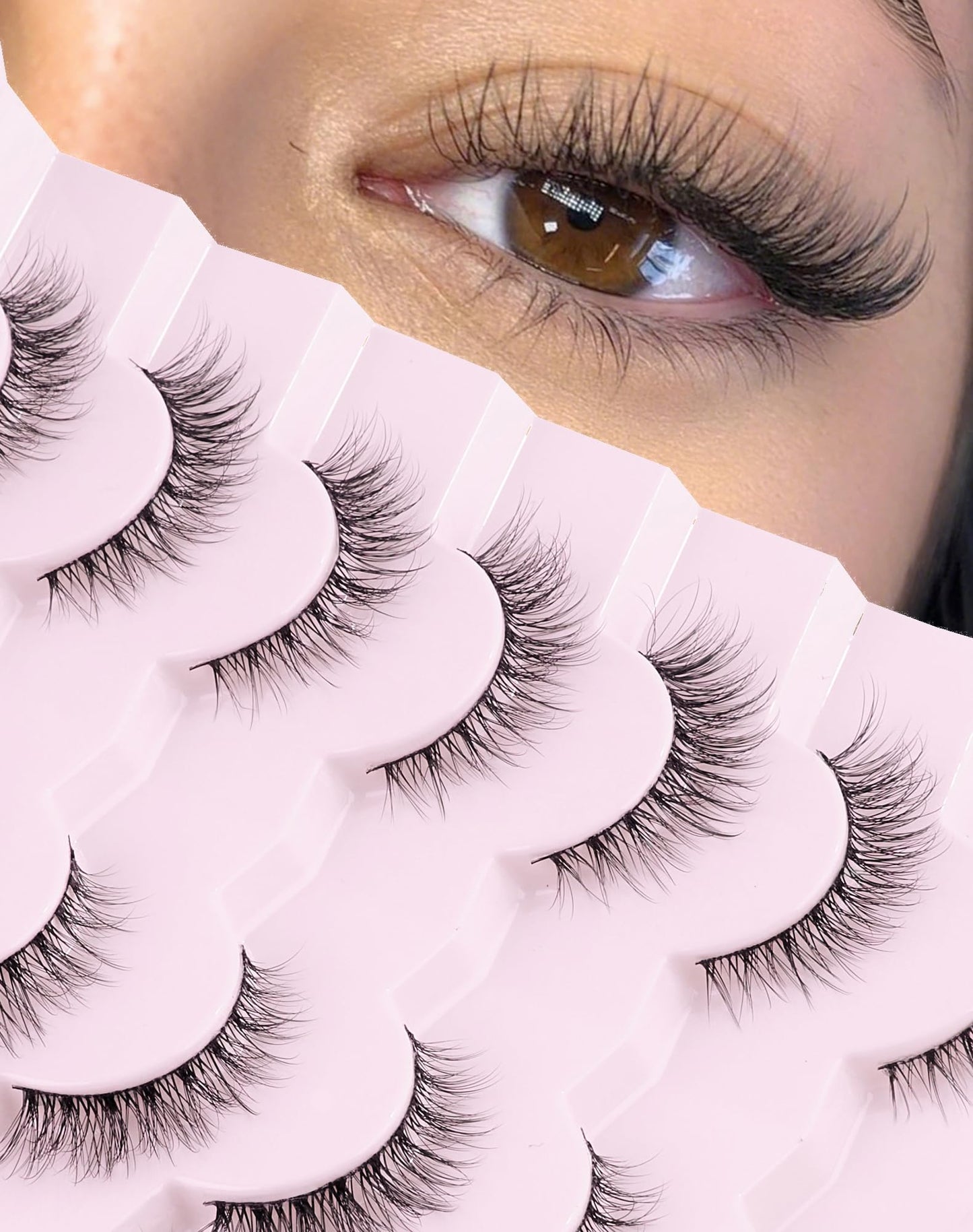 Easeful Natural Wispy Lashes False Eyelashes Strip Lashes Nature02