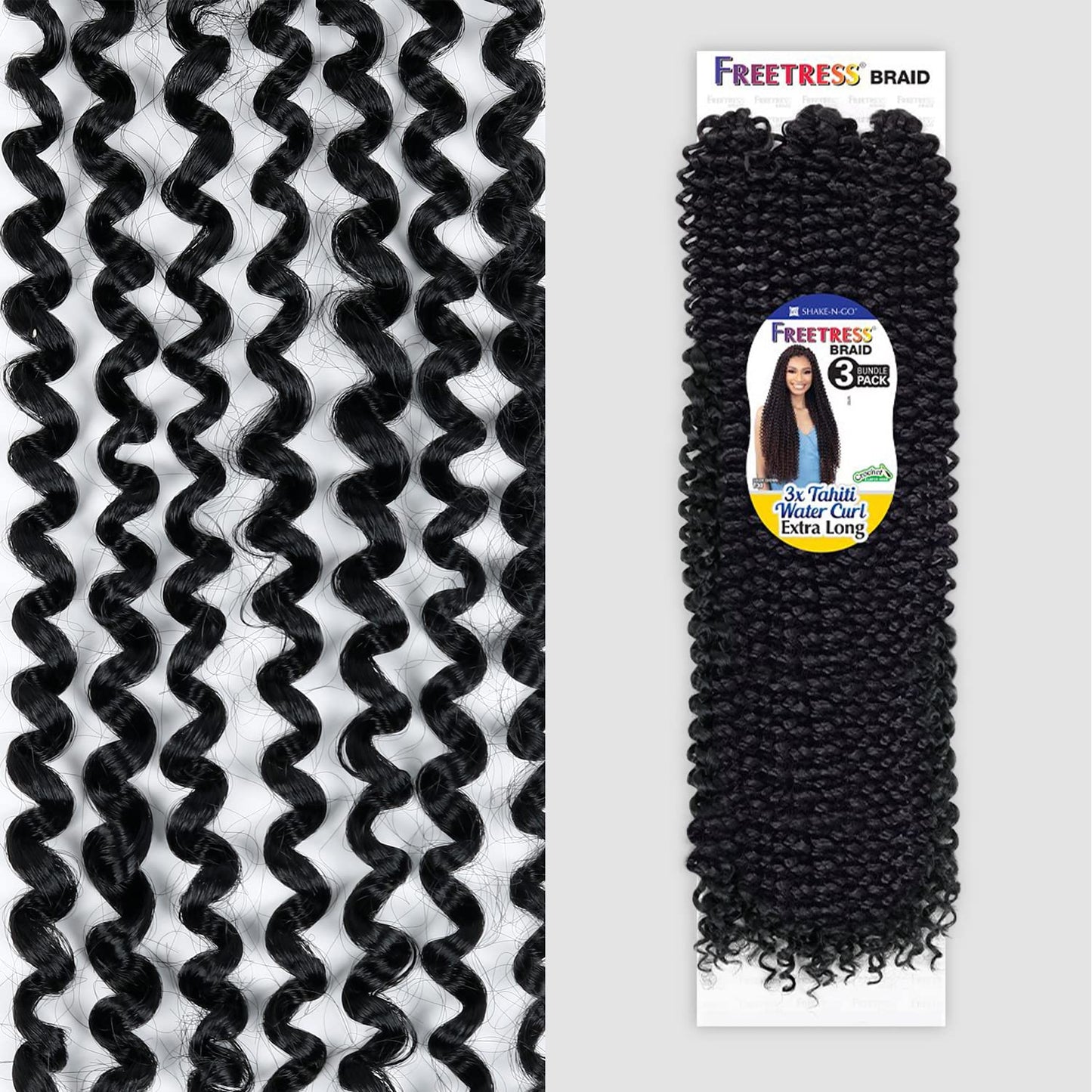 Freetress Synthetic Braid - 3X TAHITI WATER CURL EXTRA LONG (Color:27)