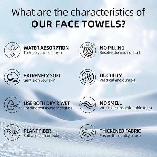 Clean Towels XL Disposable Face Towels - Ultra Soft Lint-Free Makeup Remover Wipes | 50 Count, 25x30cm