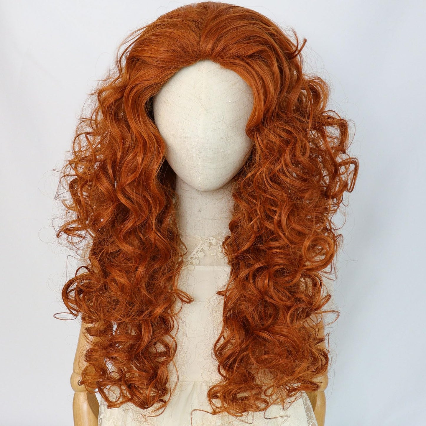 HUNIGIR Kids Orange Wig Girls Red Orange Wig Long Fluffy Curly Wig Ginger Princess Cosplay Wig Heat Resistant Synthetic Halloween Costume Wig with Wig Cap (Orange)