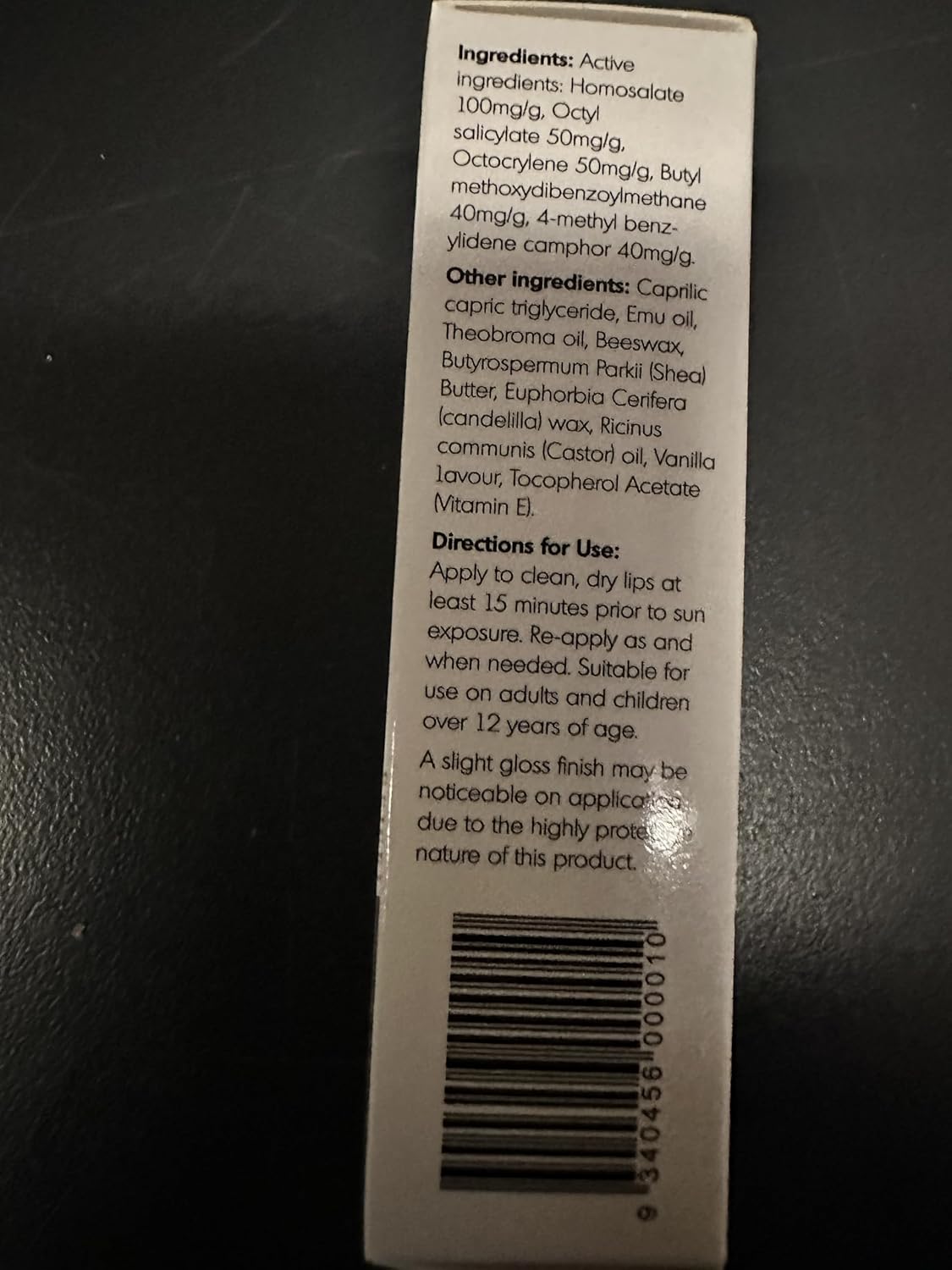 Y-Not Natural Emu Oil Moisturizing Lip Balm - Hydrating SPF50+ Protection | 15g Stick with Vitamin E & Omega Fatty Acids