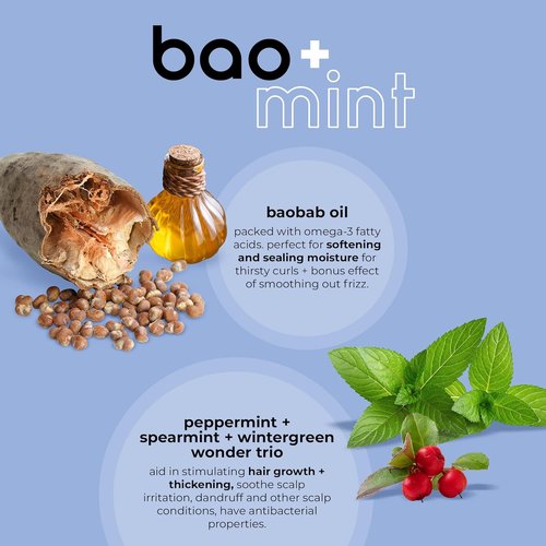 Adwoa Beauty - Baomint Moisturizing Shampoo for Dry Textured Hair | Sulfate-Free Cleanser with Baobab & Peppermint (14 oz)