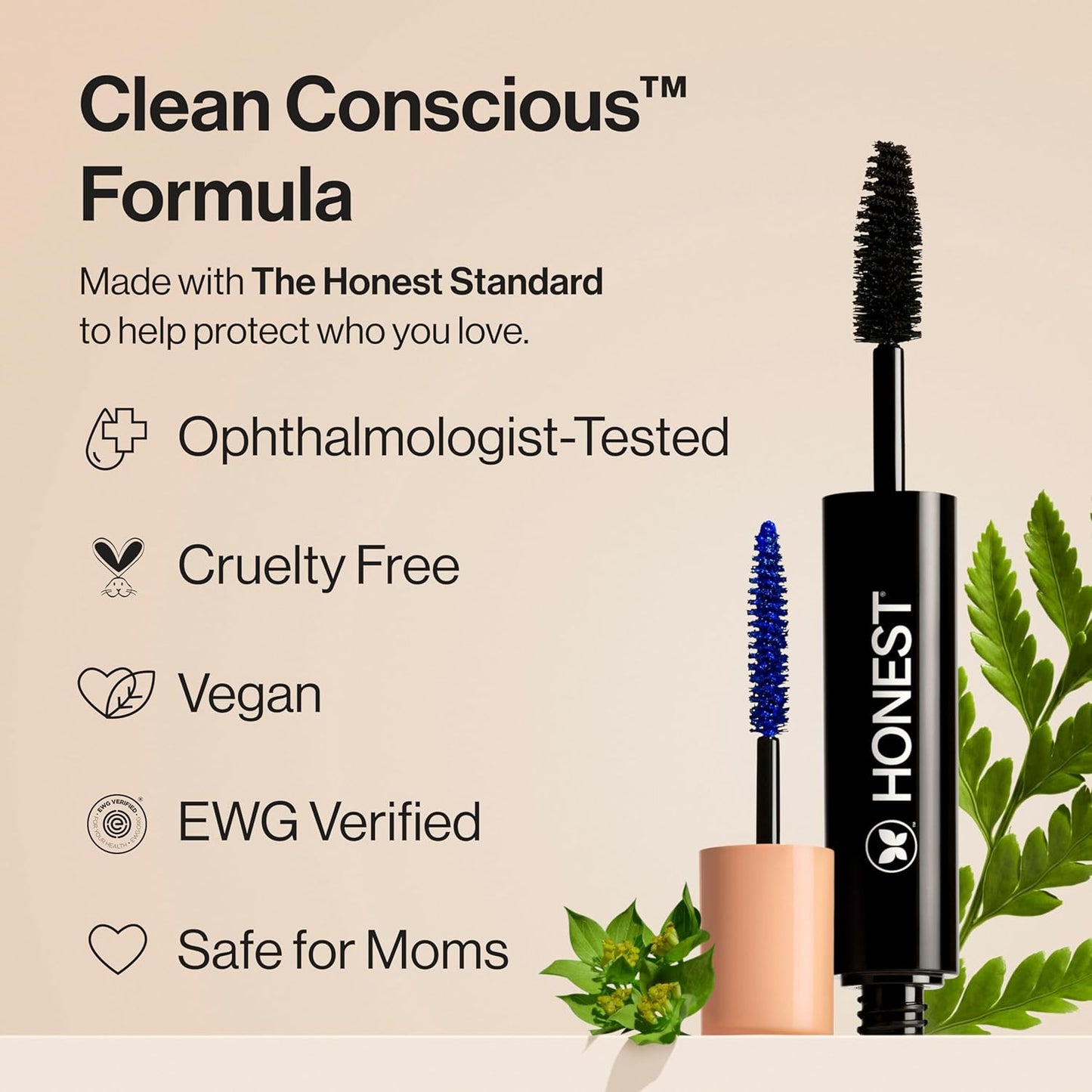 Honest Beauty 2-in-1 Extreme Volume Mascara - Bold Lash Primer with Castor Oil, Vegan, Black, 0.27 fl oz