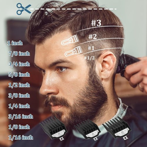 CR8GR8 Clipper Guards Set - 10 Professional Cutting Guides (1/16" to 1") for Wahl Clippers