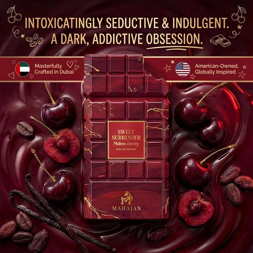 Mahajan Sweet Surrender Molten Cherry Eau de Parfum - Juicy Cherry Vanilla & Warm Coffee Luxury Fragrance (3.4 oz)