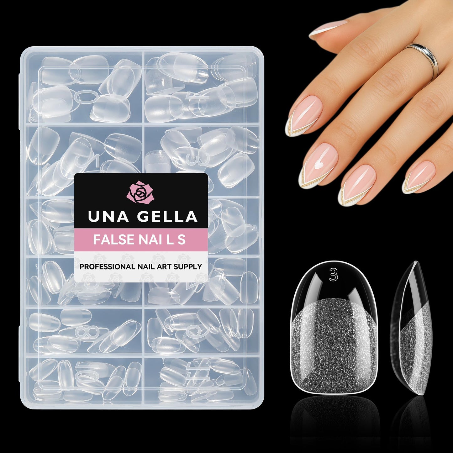 UNA GELLA GEL NAIL TIPS FOR ACRYLIC NAIL TIPS SOFT GEL TIPS