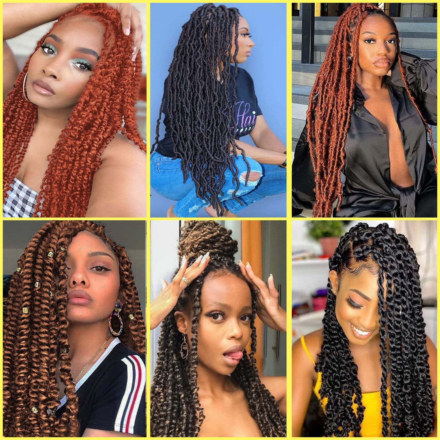 Marley Twist Braiding Hair Pre-Separated Springy Afro Twist 24 Inch 30# Color Spring Twist Hair Kinky Twist for Faux Locs Crochet Braiding Afro Twist Hair Extensions for Black Women(24Inch, 8Packs)