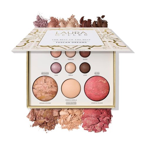 Laura Geller New York Baked Palette - Tuscan Dreams - Full Size with Bronzer, Blush, Highlighter & 6 Eyeshadows - Travel-Friendly